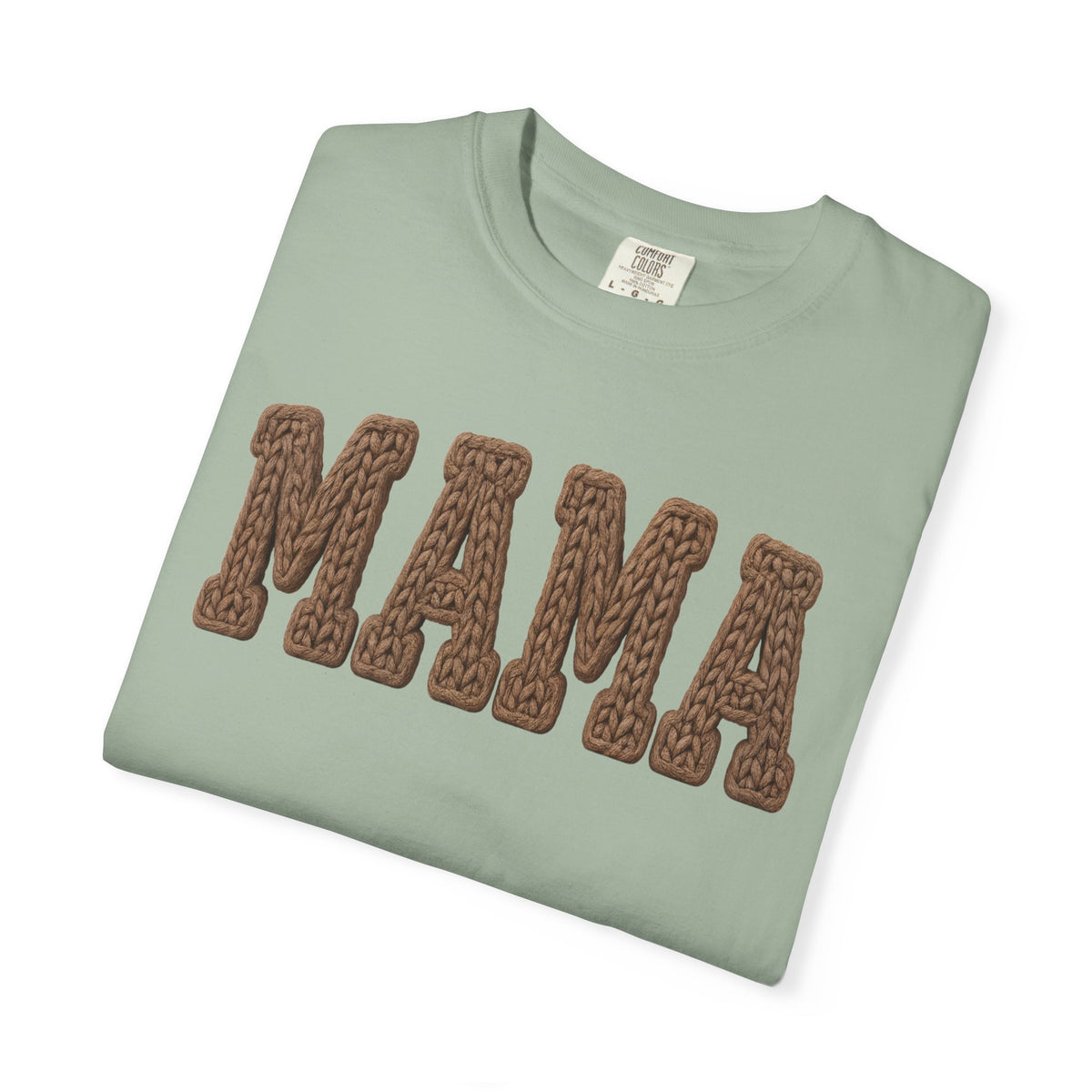 Mama, Faux Knit - Comfort Colors | Trendy Women's T-Shirt. Direct to Garment. Printed & Shipped in the USA. Unisex Sizes.