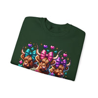 Cute Highland Cows Bingo Squad – Gildan Heavy Blend | Trendy Women’s Soft Sweatshirt. Direct to Garment. Printed & Shipped in the USA. Unisex Sizes.