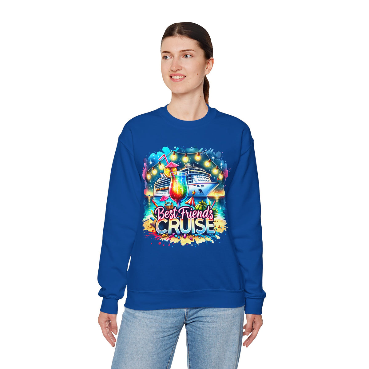Best Friends Cruise – Gildan Heavy Blend | Trendy Women’s Soft Sweatshirt. Direct to Garment. Printed & Shipped in the USA. Unisex Sizes.