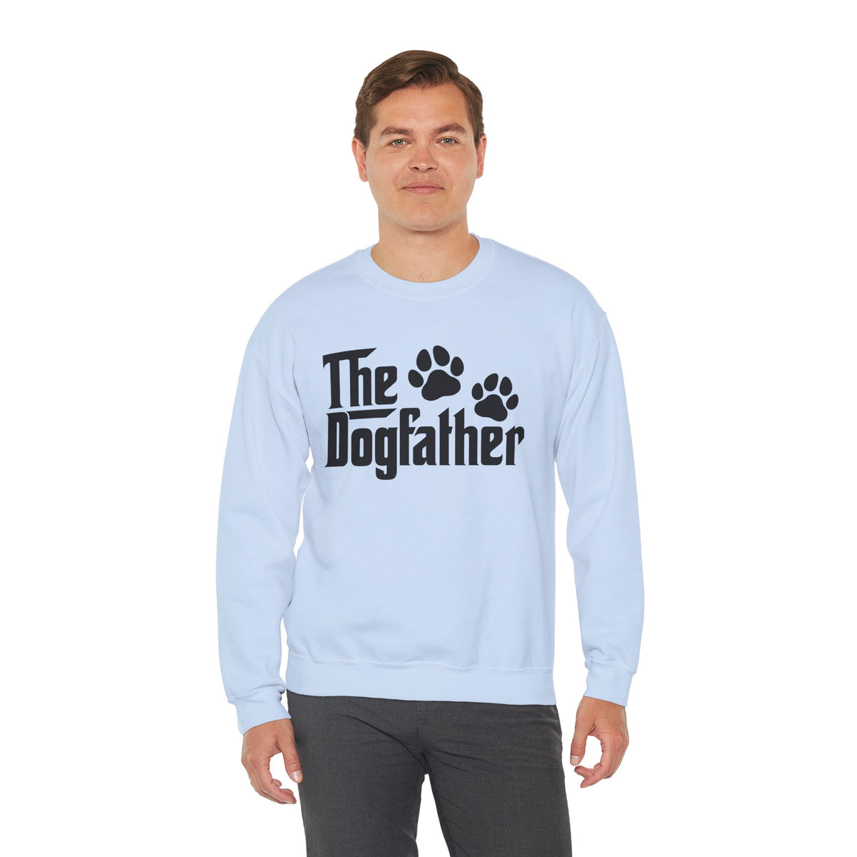 The DogFather – Gildan Heavy Blend | Trendy Men's Soft Sweatshirt. Direct to Garment. Printed & Shipped in the USA. Unisex Sizes.
