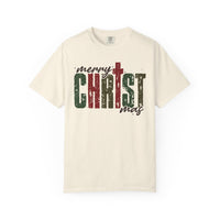 Distressed Merry ChrisTmas Faith - Comfort Colors | Trendy Men's and Women's T-Shirt. Direct to Garment. Printed & Shipped in the USA. Unisex Sizes.