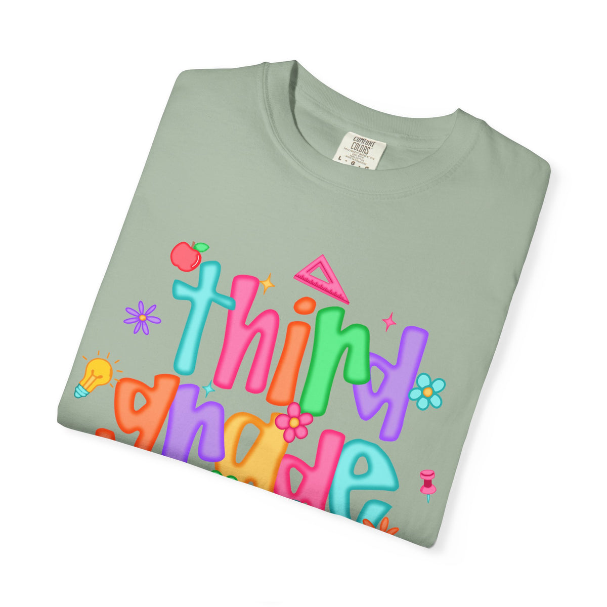 Coquette Third Grade Pencil Bow - Comfort Colors | Trendy Women's T-Shirt. Direct to Garment. Printed & Shipped in the USA. Unisex Sizes.