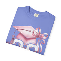 Pink Coquette, Class of 2026 Graduation Cap - Comfort Colors | Trendy Women's T-Shirt. Direct to Garment. Printed & Shipped in the USA. Unisex Sizes.