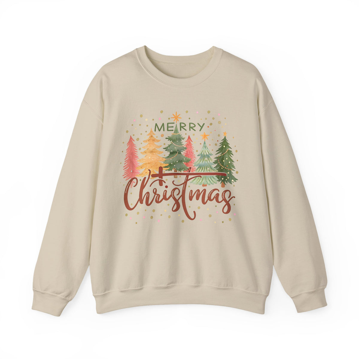 Merry ChrisTmas - Christian Faith – Gildan Heavy Blend | Trendy Women’s Soft Sweatshirt. Direct to Garment. Printed & Shipped in the USA. Unisex Sizes.