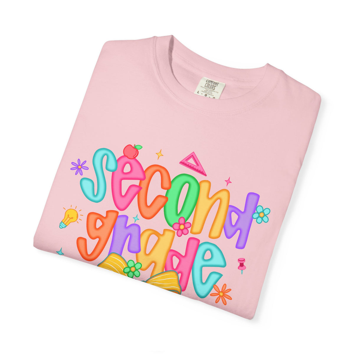 Coquette Second Grade Pencil Bow - Comfort Colors | Trendy Women's T-Shirt. Direct to Garment. Printed & Shipped in the USA. Unisex Sizes.