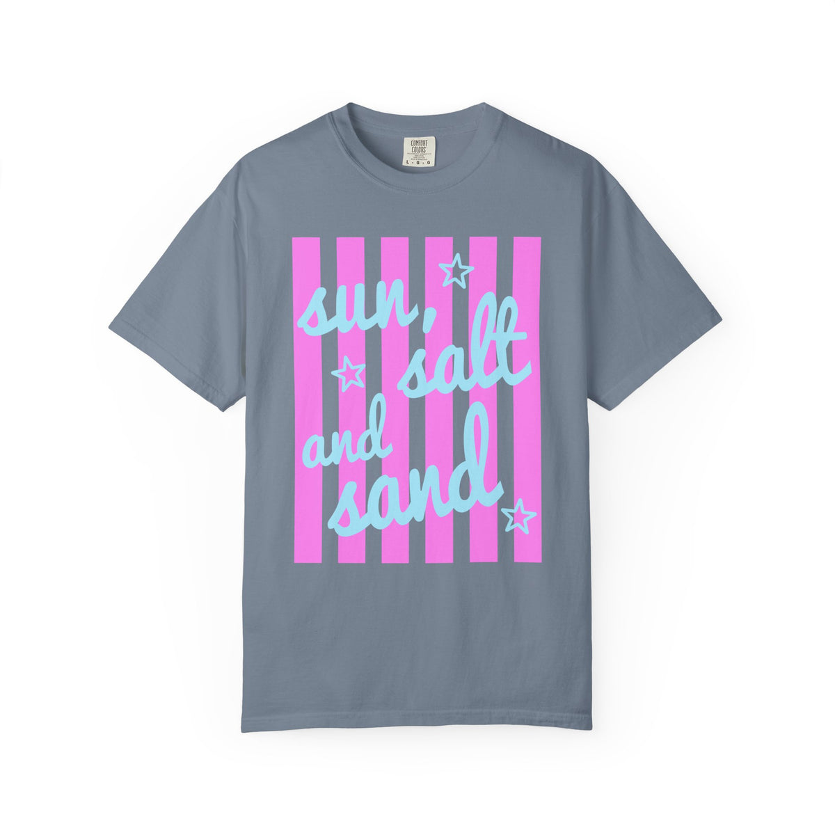 Sun, Salt and Sand - Comfort Colors | Trendy Women's T-Shirt. Direct to Garment. Printed & Shipped in the USA. Unisex Sizes.