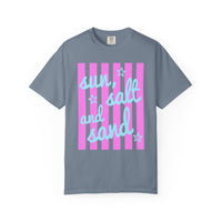 Sun, Salt and Sand - Comfort Colors | Trendy Women's T-Shirt. Direct to Garment. Printed & Shipped in the USA. Unisex Sizes.