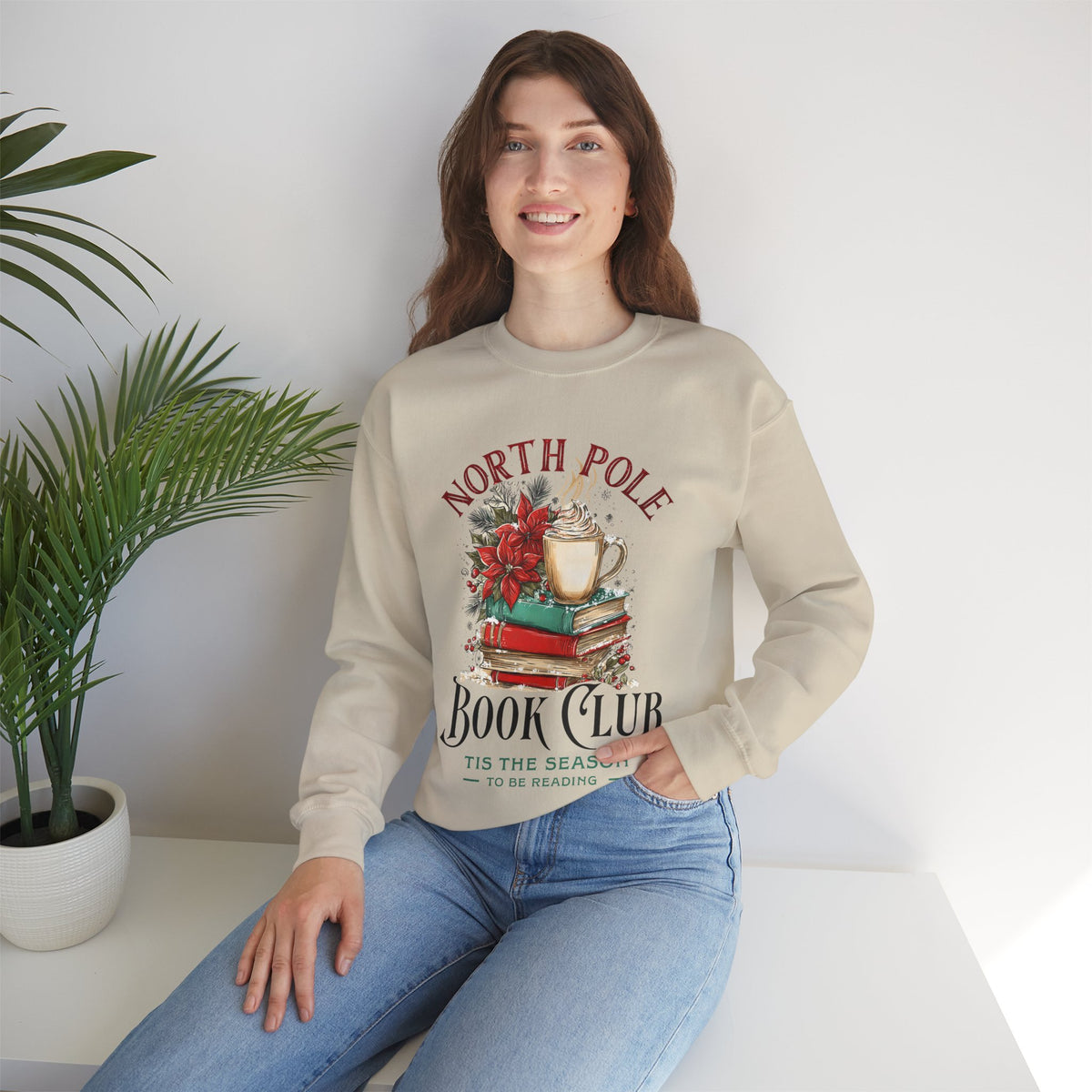 North Pole Book Club – Gildan Heavy Blend | Trendy Women’s Soft Sweatshirt. Direct to Garment. Printed & Shipped in the USA. Unisex Sizes.