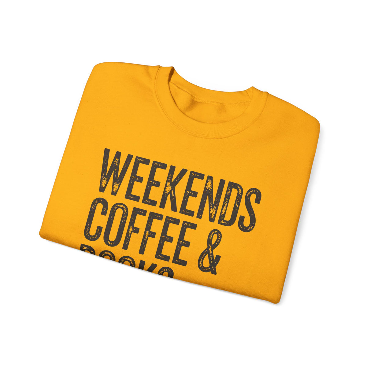 Weekends, Coffee & Books, Vintage – Gildan Heavy Blend | Trendy Women’s and Men's Soft Sweatshirt. Direct to Garment. Printed & Shipped in the USA. Unisex Sizes.
