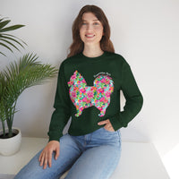Pomeranian Mom, Floral – Gildan Heavy Blend | Trendy Women’s Soft Sweatshirt. Direct to Garment. Printed & Shipped in the USA. Unisex Sizes.