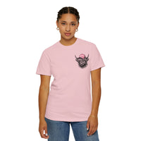 Head Heffa Highland Cow, Front & Back Print - Comfort Colors | Trendy Women's T-Shirt. Direct to Garment. Printed & Shipped in the USA. Unisex Sizes.