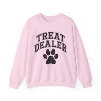 Treat Dealer, Dog Lover – Gildan Heavy Blend | Trendy Men's and Women’s Soft Sweatshirt. Direct to Garment. Printed & Shipped in the USA. Unisex Sizes.