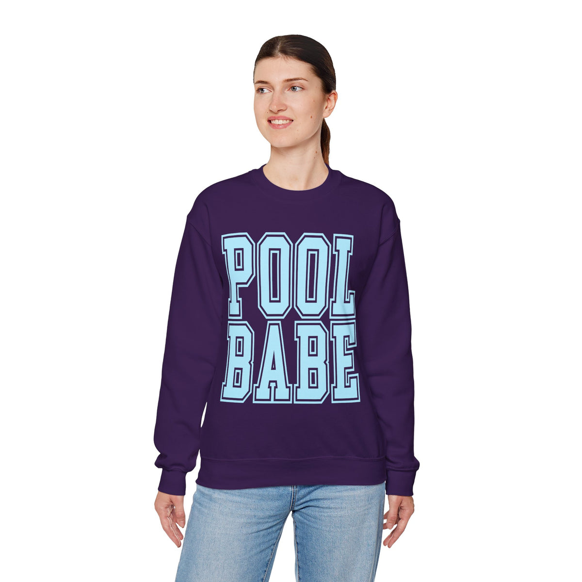 Pool Babe – Gildan Heavy Blend | Trendy Women’s Soft Sweatshirt. Direct to Garment. Printed & Shipped in the USA. Unisex Sizes.