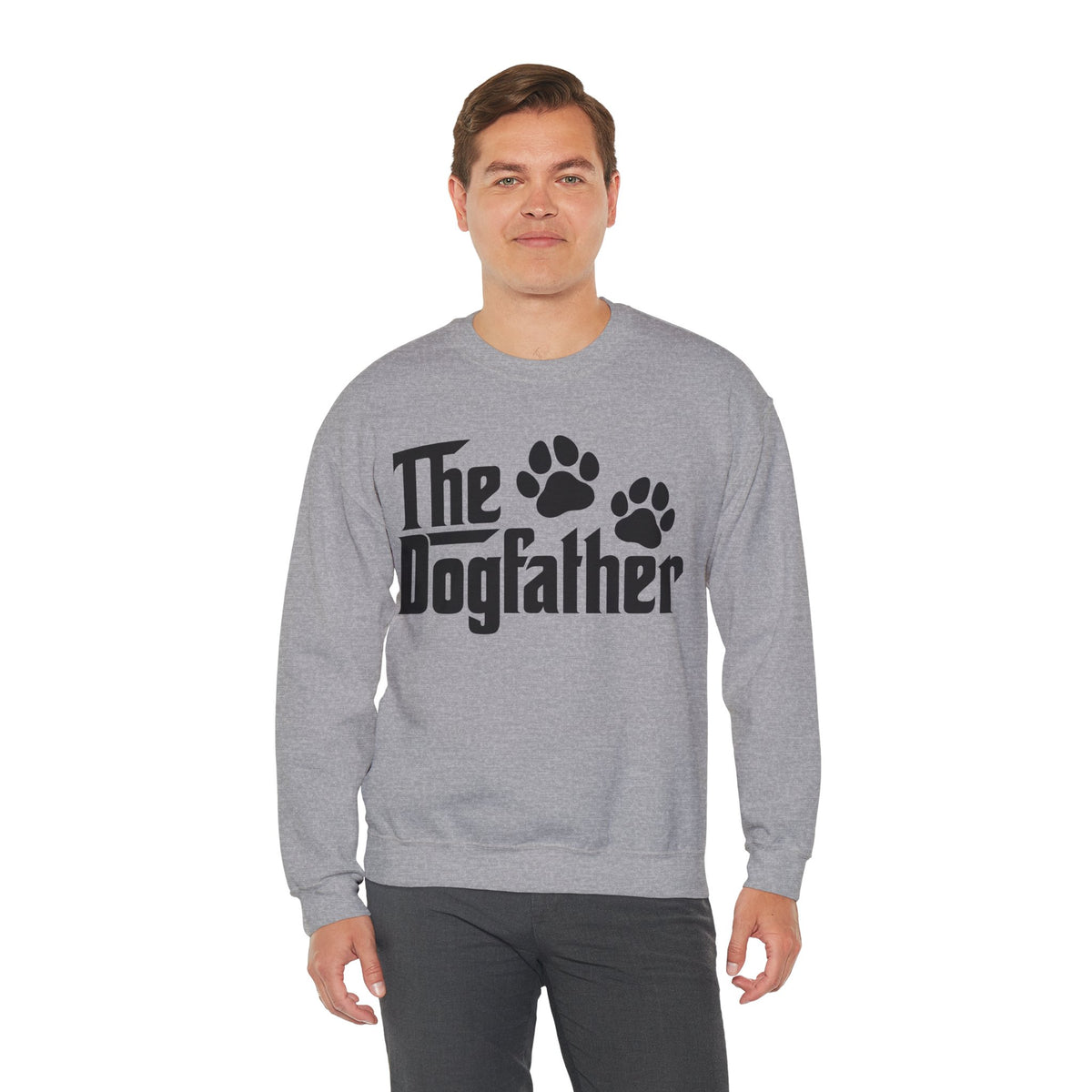 The DogFather – Gildan Heavy Blend | Trendy Men's Soft Sweatshirt. Direct to Garment. Printed & Shipped in the USA. Unisex Sizes.