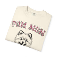 Pom Mom, Varsity - Comfort Colors | Trendy Women's T-Shirt. Direct to Garment. Printed & Shipped in the USA. Unisex Sizes.
