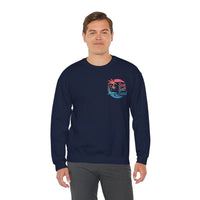 Sun Salt Sand, Beach Sunset - Front & Back Print – Gildan Heavy Blend | Trendy Women’s and Men's Soft Sweatshirt. Direct to Garment. Printed & Shipped in the USA. Unisex Sizes.