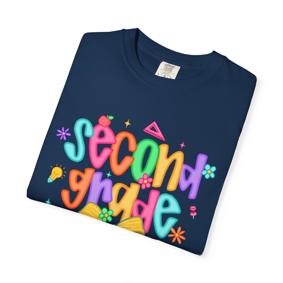 Coquette Second Grade Pencil Bow - Comfort Colors | Trendy Women's T-Shirt. Direct to Garment. Printed & Shipped in the USA. Unisex Sizes.