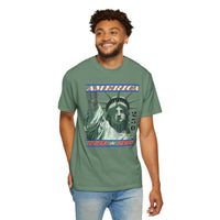 America's 250th Birthday, Statue of Liberty - Comfort Colors | Trendy Men's and Women's T-Shirt. Direct to Garment. Printed & Shipped in the USA. Unisex Sizes.