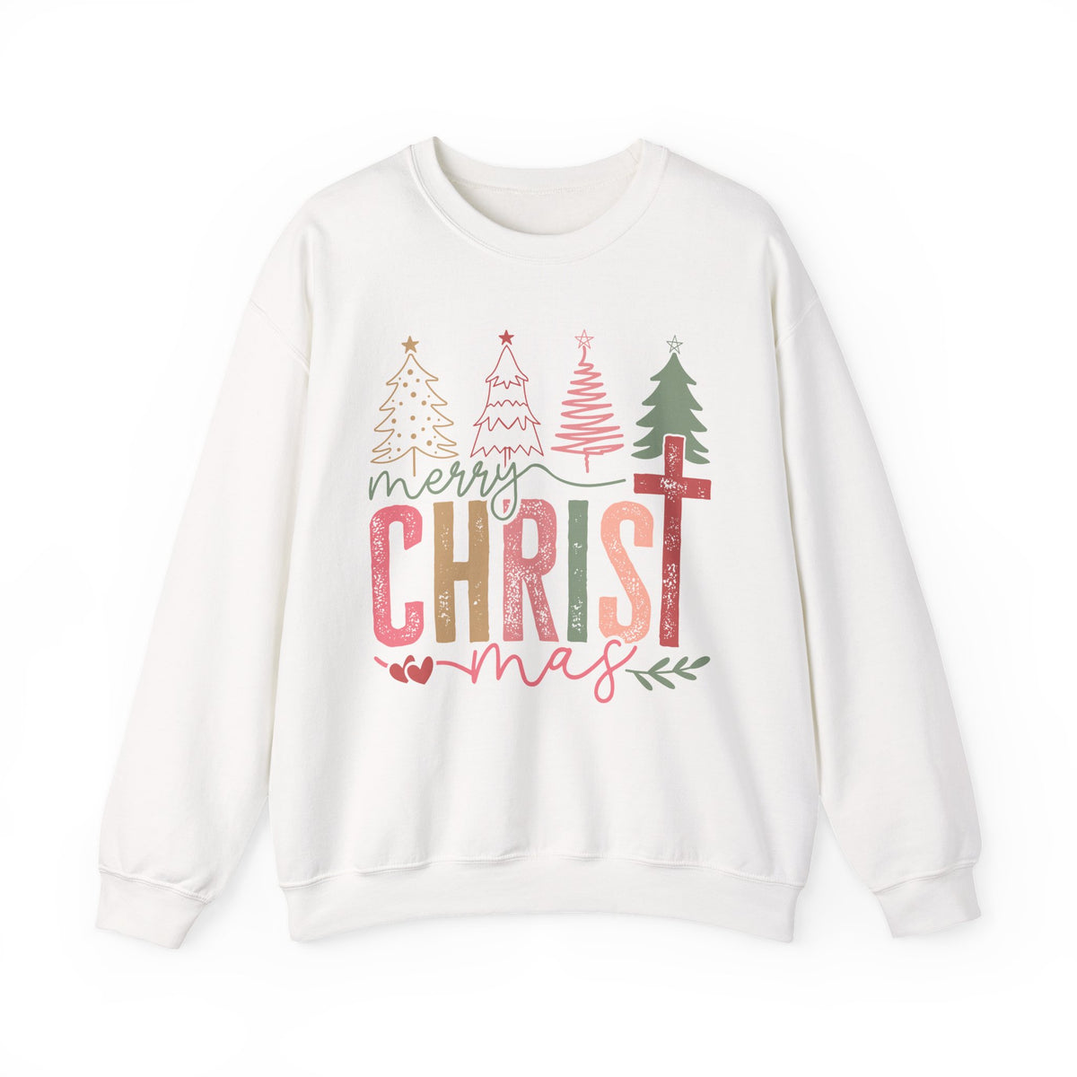 Merry ChrisTmas Christian Faith Graphic – Gildan Heavy Blend | Trendy Women’s Soft Sweatshirt. Direct to Garment. Printed & Shipped in the USA. Unisex Sizes.