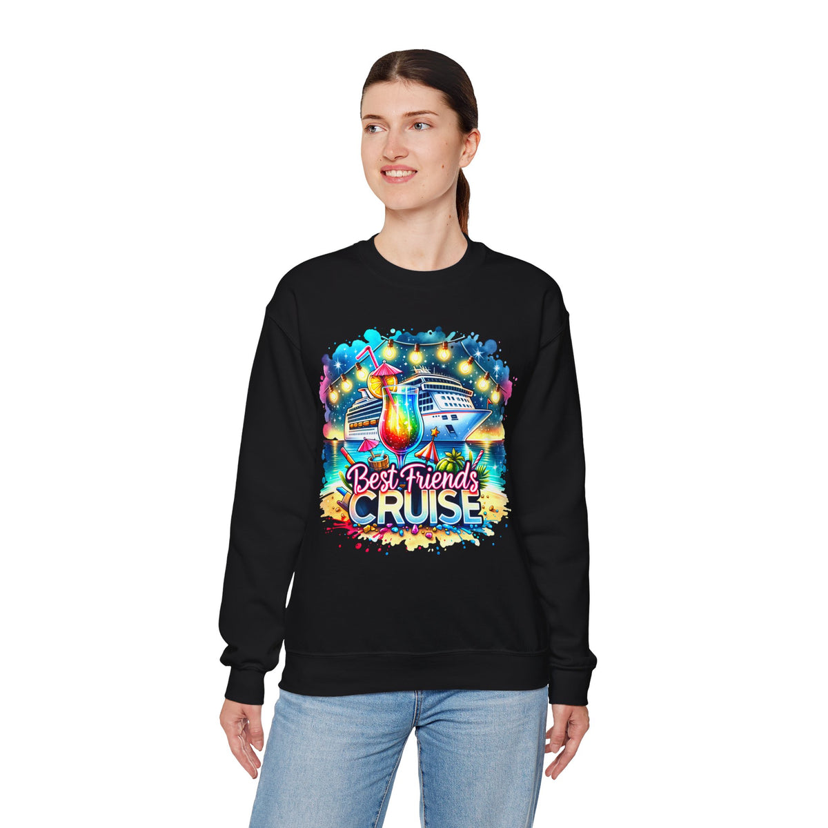 Best Friends Cruise – Gildan Heavy Blend | Trendy Women’s Soft Sweatshirt. Direct to Garment. Printed & Shipped in the USA. Unisex Sizes.