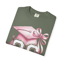 Pink Coquette, Class of 2026 Graduation Cap - Comfort Colors | Trendy Women's T-Shirt. Direct to Garment. Printed & Shipped in the USA. Unisex Sizes.