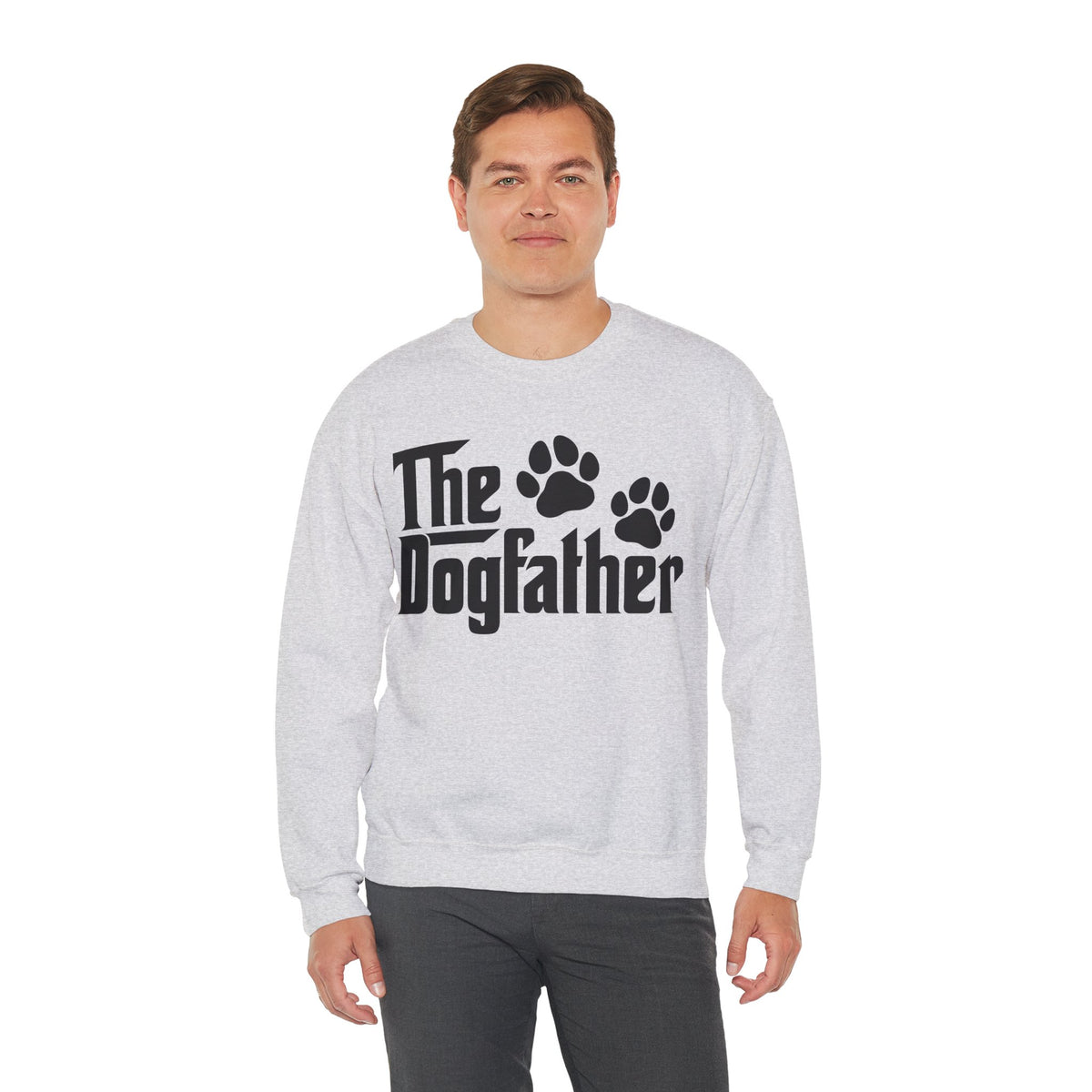 The DogFather – Gildan Heavy Blend | Trendy Men's Soft Sweatshirt. Direct to Garment. Printed & Shipped in the USA. Unisex Sizes.