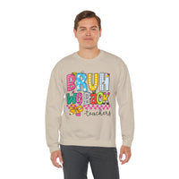 Bruh We Back - Gift For Teachers – Gildan Heavy Blend | Trendy Women’s and Men's Soft Sweatshirt. Direct to Garment. Printed & Shipped in the USA. Unisex Sizes.