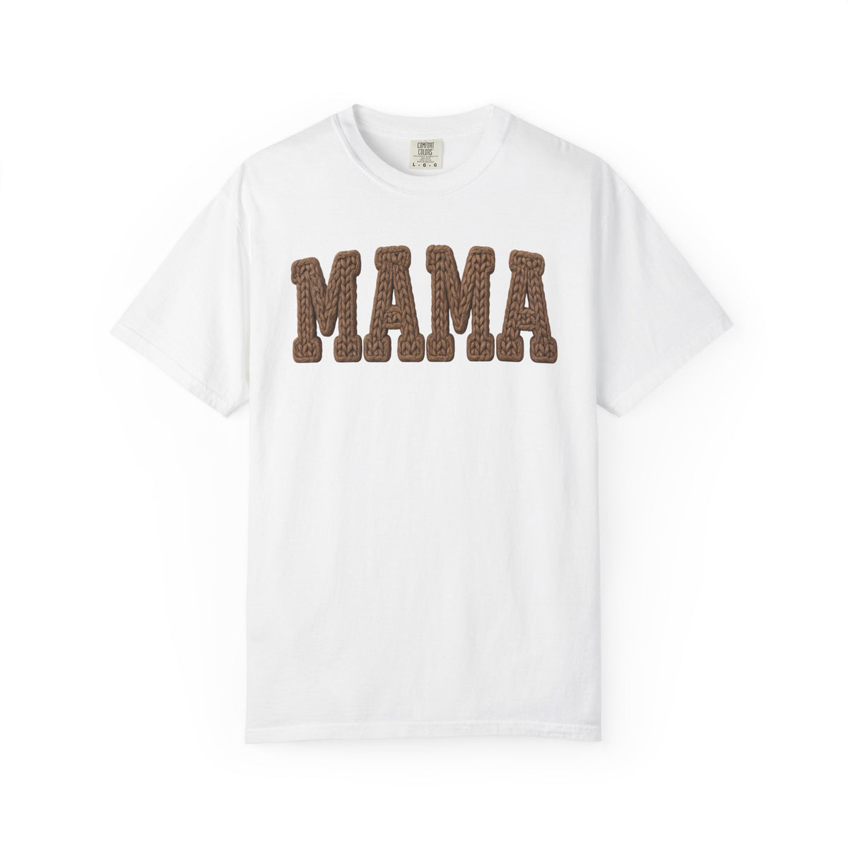 Mama, Faux Knit - Comfort Colors | Trendy Women's T-Shirt. Direct to Garment. Printed & Shipped in the USA. Unisex Sizes.