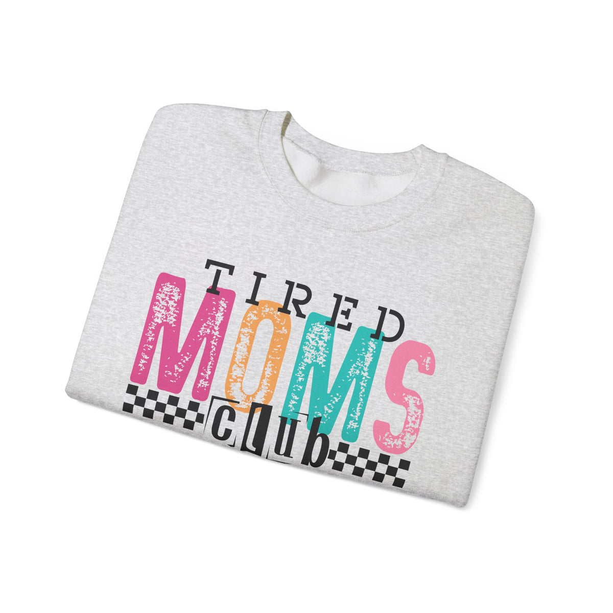 Tired Moms Club Pastel – Gildan Heavy Blend | Trendy Women’s Soft Sweatshirt. Direct to Garment. Printed & Shipped in the USA. Unisex Sizes.