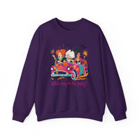 Witch Way to the Party? – Gildan Heavy Blend | Trendy Women’s Soft Sweatshirt. Direct to Garment. Printed & Shipped in the USA. Unisex Sizes.