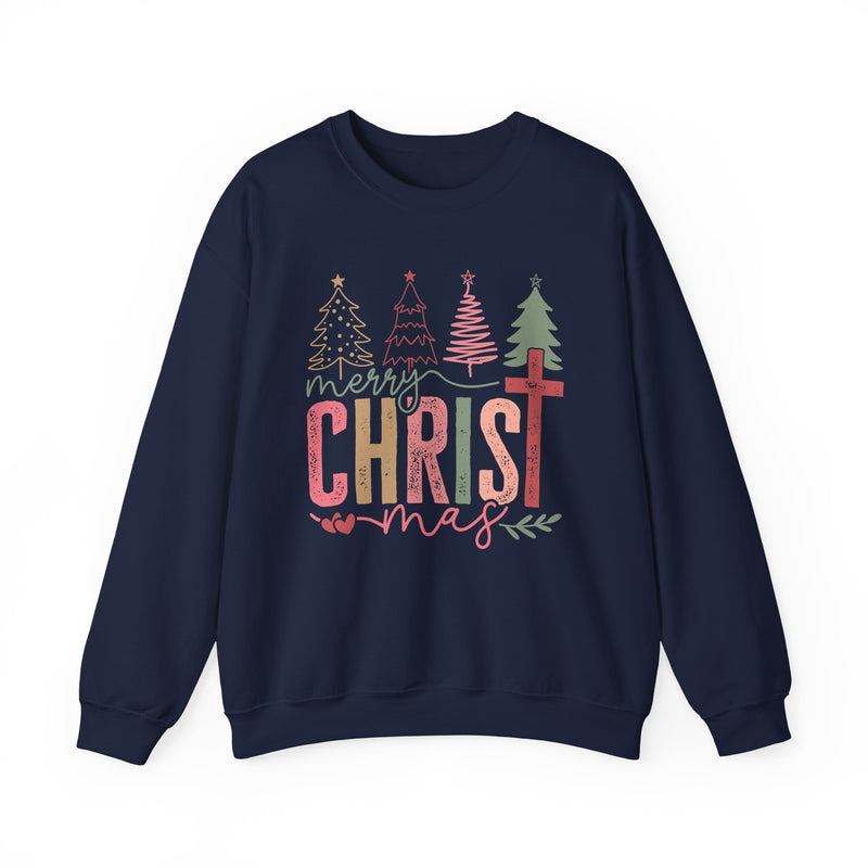 Merry ChrisTmas Christian Faith Graphic – Gildan Heavy Blend | Trendy Women’s Soft Sweatshirt. Direct to Garment. Printed & Shipped in the USA. Unisex Sizes.