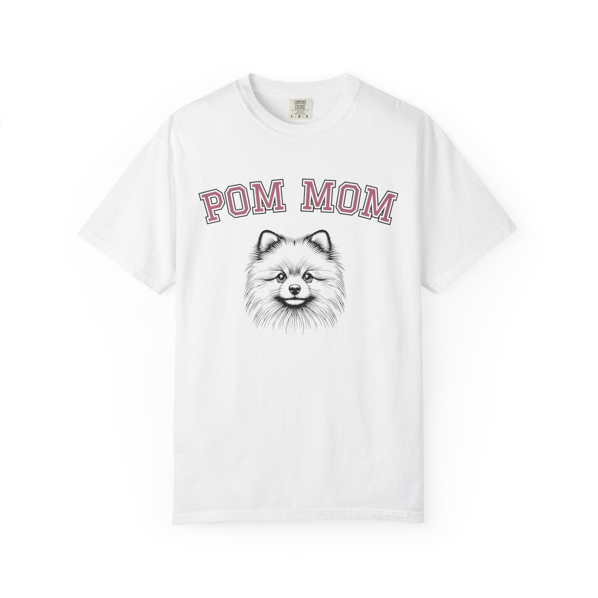 Pom Mom, Varsity - Comfort Colors | Trendy Women's T-Shirt. Direct to Garment. Printed & Shipped in the USA. Unisex Sizes.