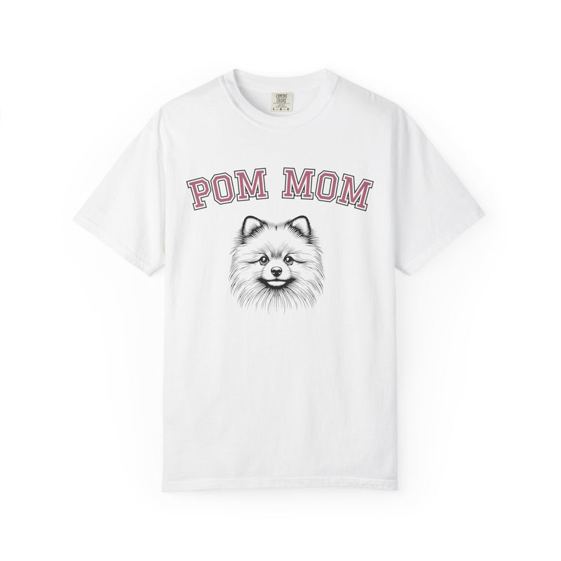Pom Mom, Varsity - Comfort Colors | Trendy Women's T-Shirt. Direct to Garment. Printed & Shipped in the USA. Unisex Sizes.