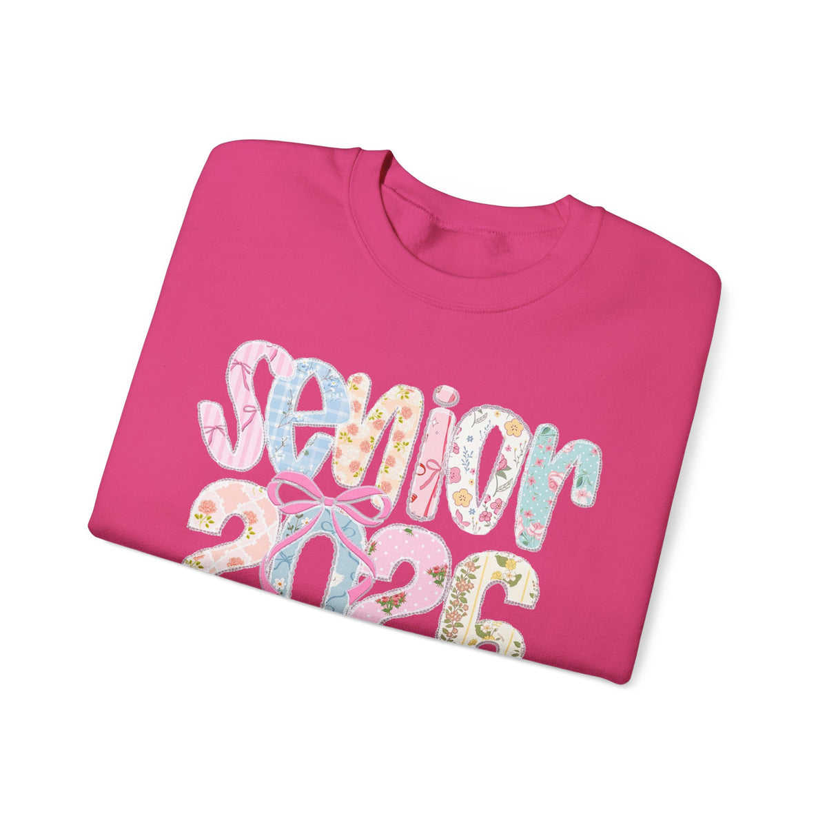 Class of 2026 Senior - Pink Coquette Bow – Gildan Heavy Blend | Trendy Women’s Soft Sweatshirt. Direct to Garment. Printed & Shipped in the USA. Unisex Sizes.