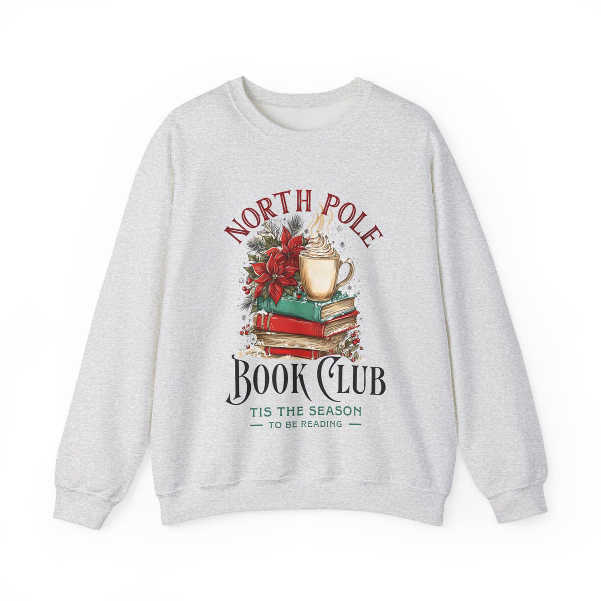 North Pole Book Club – Gildan Heavy Blend | Trendy Women’s Soft Sweatshirt. Direct to Garment. Printed & Shipped in the USA. Unisex Sizes.