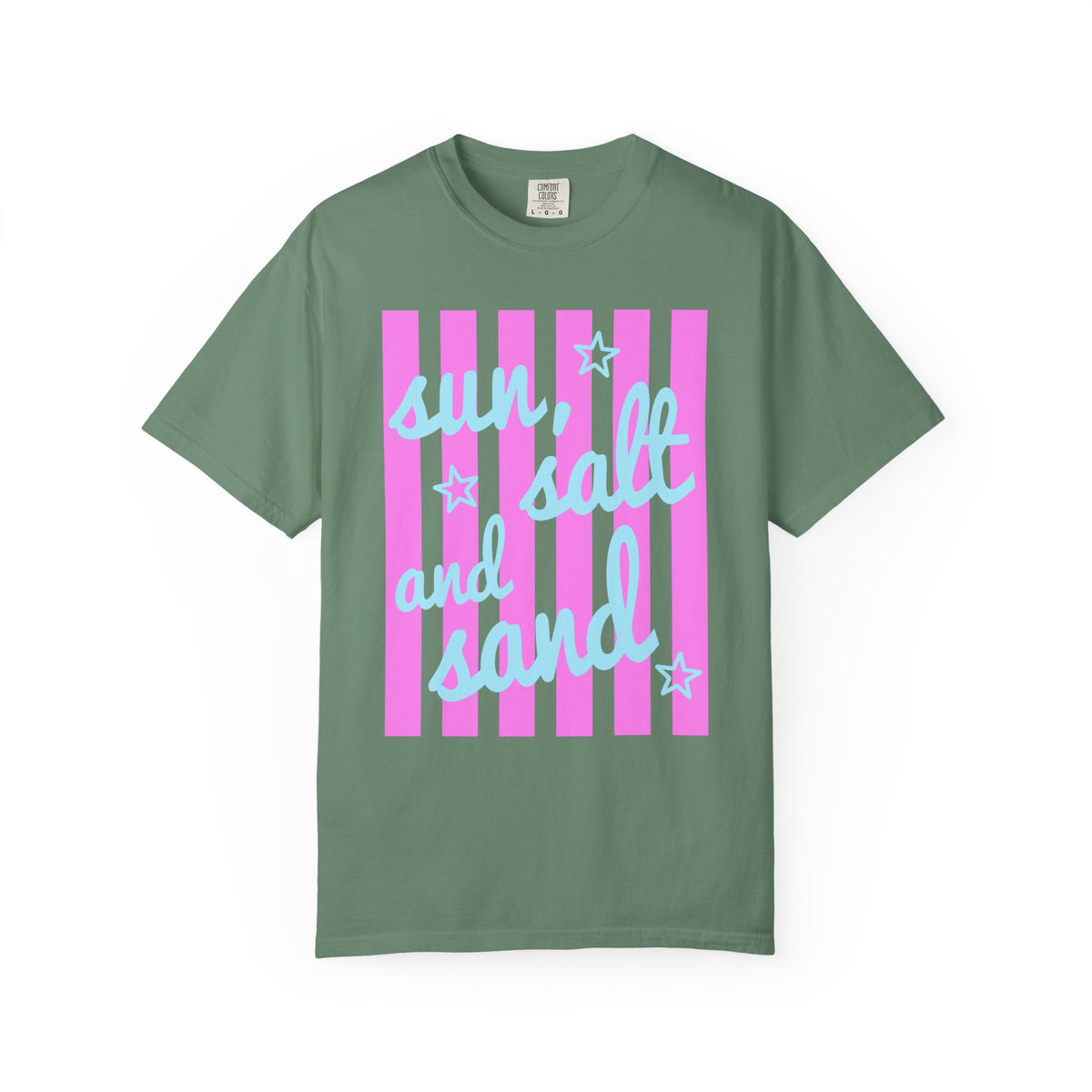 Sun, Salt and Sand - Comfort Colors | Trendy Women's T-Shirt. Direct to Garment. Printed & Shipped in the USA. Unisex Sizes.