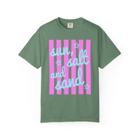 Sun, Salt and Sand - Comfort Colors | Trendy Women's T-Shirt. Direct to Garment. Printed & Shipped in the USA. Unisex Sizes.