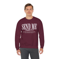 Send Me, Vintage - Faith – Gildan Heavy Blend | Trendy Women’s and Men's Soft Sweatshirt. Direct to Garment. Printed & Shipped in the USA. Unisex Sizes.