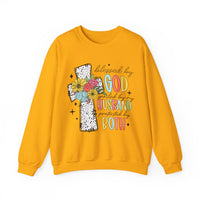 Blessed By God, Spoiled By My Husband, Protected By Both – Gildan Heavy Blend | Trendy Women’s Soft Sweatshirt. Direct to Garment. Printed & Shipped in the USA. Unisex Sizes.