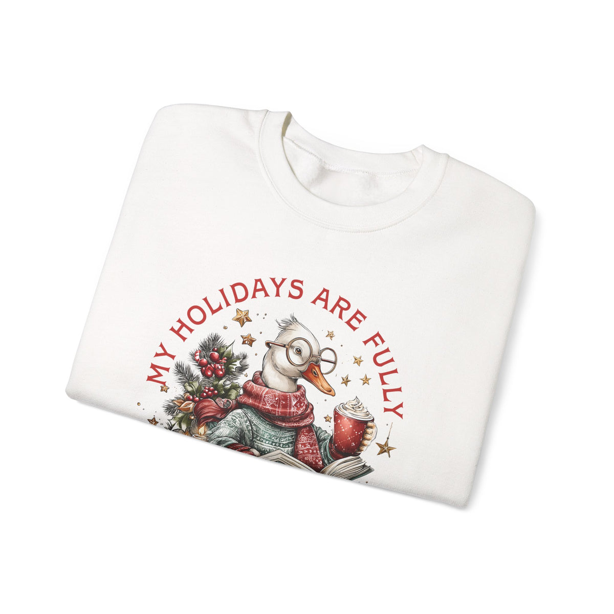 My Holidays are Fluffy and Booked – Gildan Heavy Blend | Trendy Women’s Soft Sweatshirt. Direct to Garment. Printed & Shipped in the USA. Unisex Sizes.