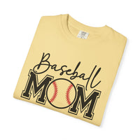 Baseball Mom - Comfort Colors | Trendy Women's T-Shirt. Direct to Garment. Printed & Shipped in the USA. Unisex Sizes.