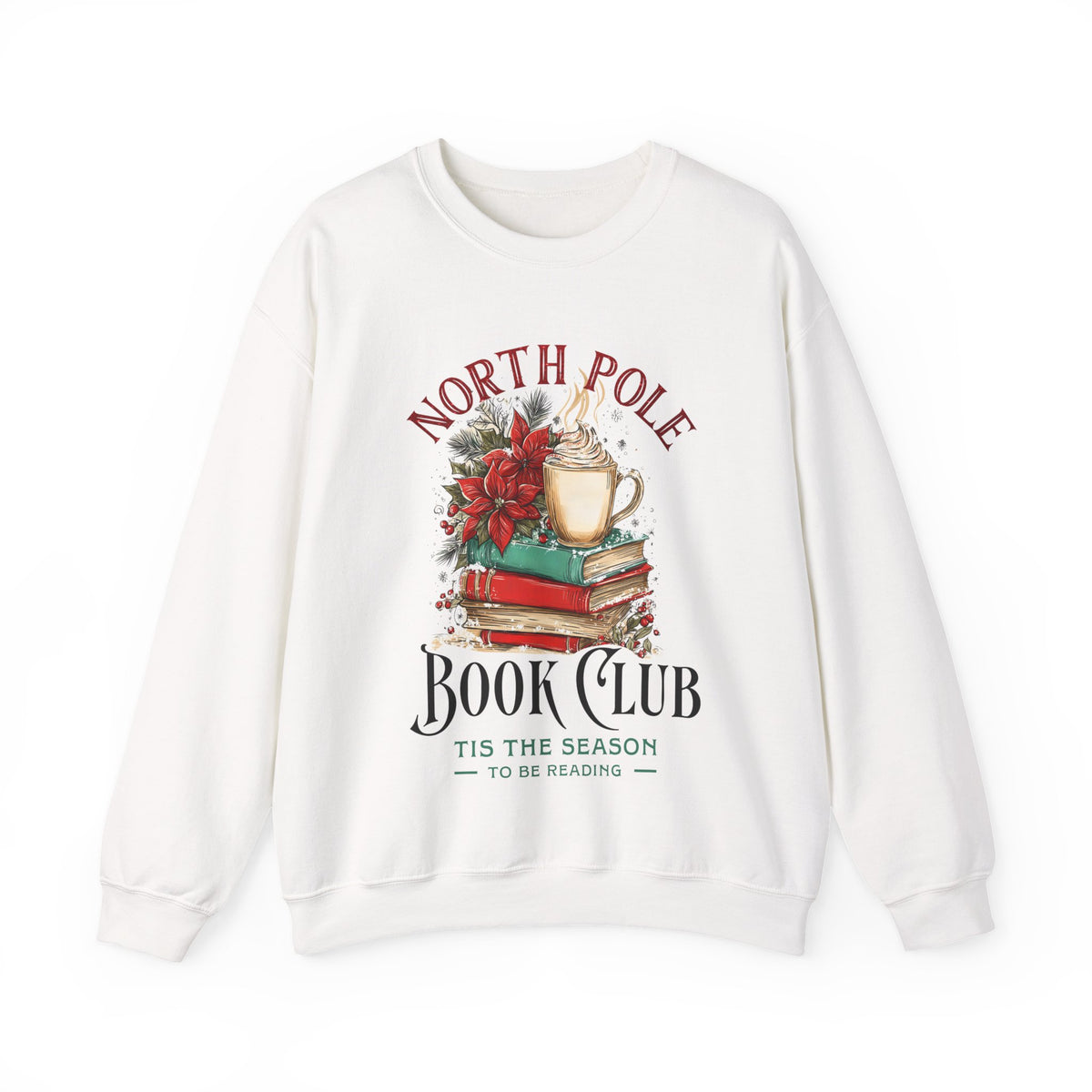 North Pole Book Club – Gildan Heavy Blend | Trendy Women’s Soft Sweatshirt. Direct to Garment. Printed & Shipped in the USA. Unisex Sizes.