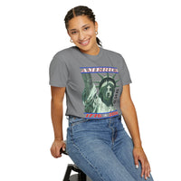America's 250th Birthday, Statue of Liberty - Comfort Colors | Trendy Men's and Women's T-Shirt. Direct to Garment. Printed & Shipped in the USA. Unisex Sizes.