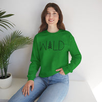 Wild Graphic, Nature, Pine Tree, Adventure – Gildan Heavy Blend | Trendy Women’s and Men's Soft Sweatshirt. Direct to Garment. Printed & Shipped in the USA. Unisex Sizes.