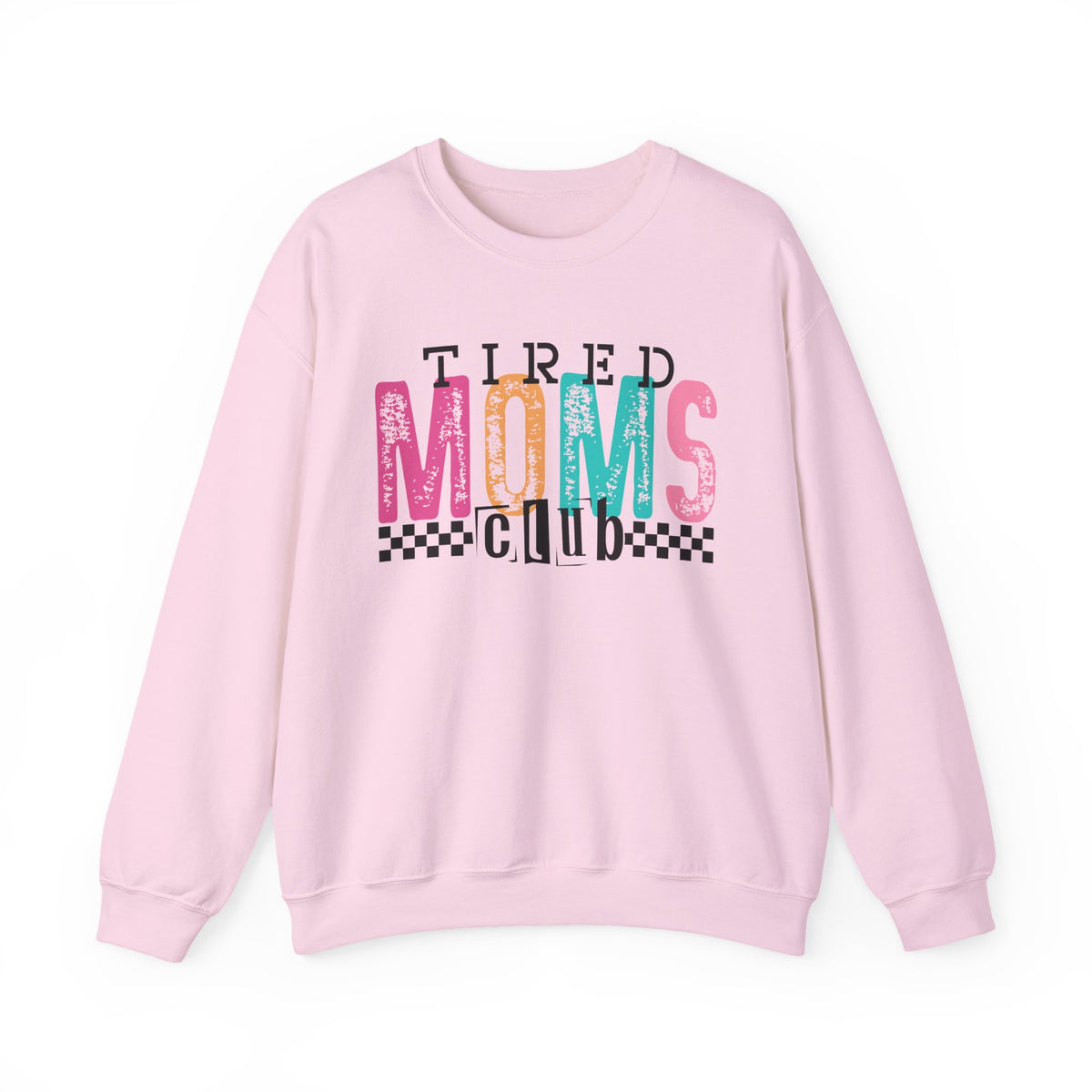 Tired Moms Club Pastel – Gildan Heavy Blend | Trendy Women’s Soft Sweatshirt. Direct to Garment. Printed & Shipped in the USA. Unisex Sizes.