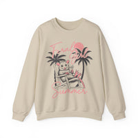 Feral Girl Summer, Possum on a Beach – Gildan Heavy Blend | Trendy Women’s Soft Sweatshirt. Direct to Garment. Printed & Shipped in the USA. Unisex Sizes.