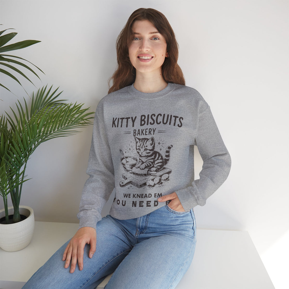 Kitty Biscuits Bakery – Gildan Heavy Blend | Trendy Women’s and Men's Soft Sweatshirt. Direct to Garment. Printed & Shipped in the USA. Unisex Sizes.