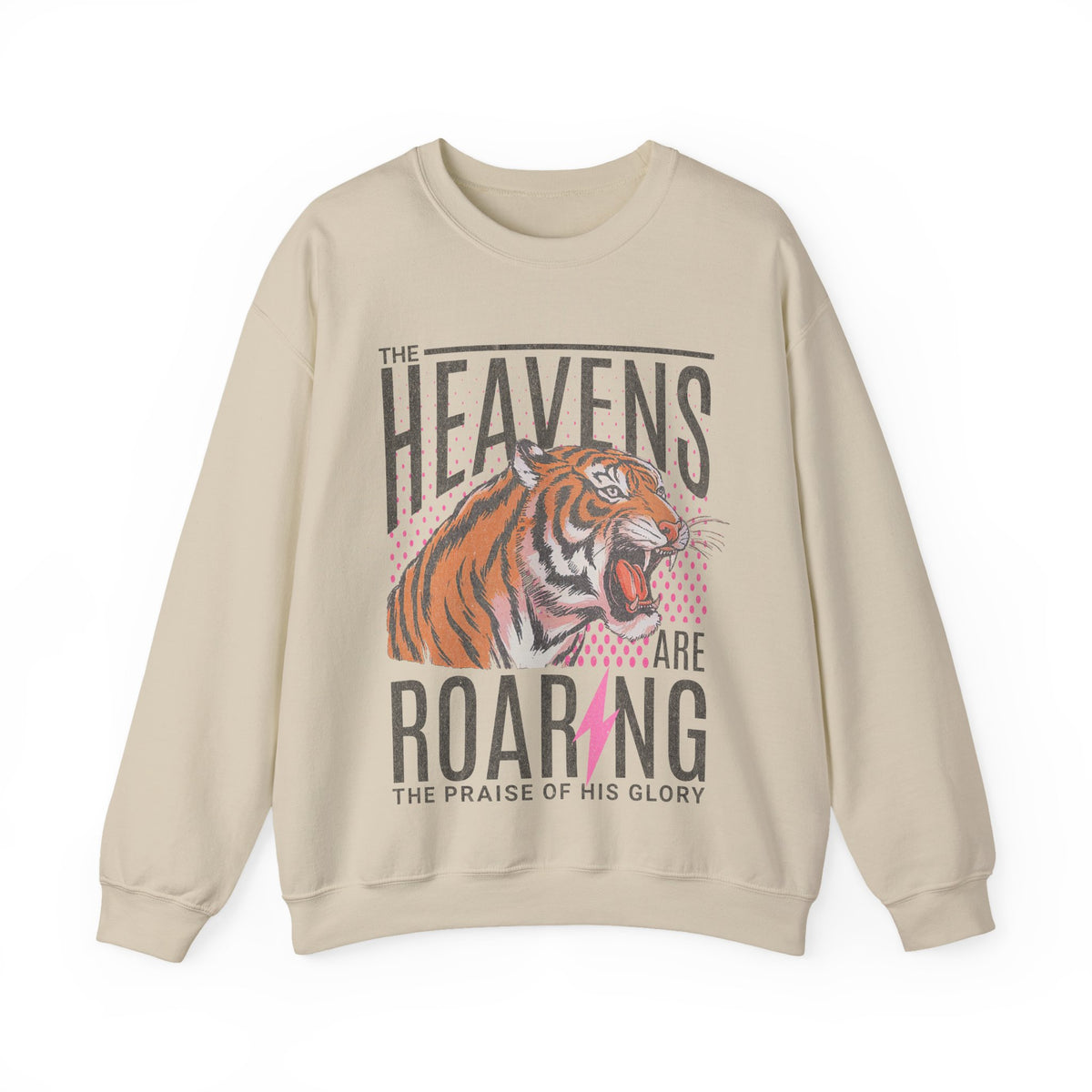 The Heavens Are Roaring, Vintage – Gildan Heavy Blend | Trendy Women’s Soft Sweatshirt. Direct to Garment. Printed & Shipped in the USA. Unisex Sizes.