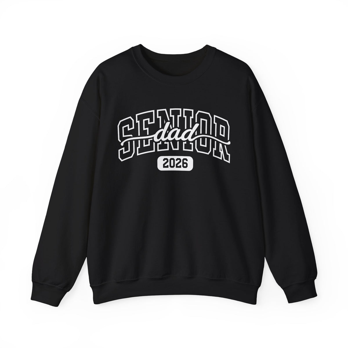 Senior Dad 2026 – Gildan Heavy Blend | Trendy Men's Soft Sweatshirt. Direct to Garment. Printed & Shipped in the USA. Unisex Sizes.