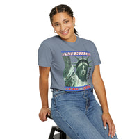 America's 250th Birthday, Statue of Liberty - Comfort Colors | Trendy Men's and Women's T-Shirt. Direct to Garment. Printed & Shipped in the USA. Unisex Sizes.